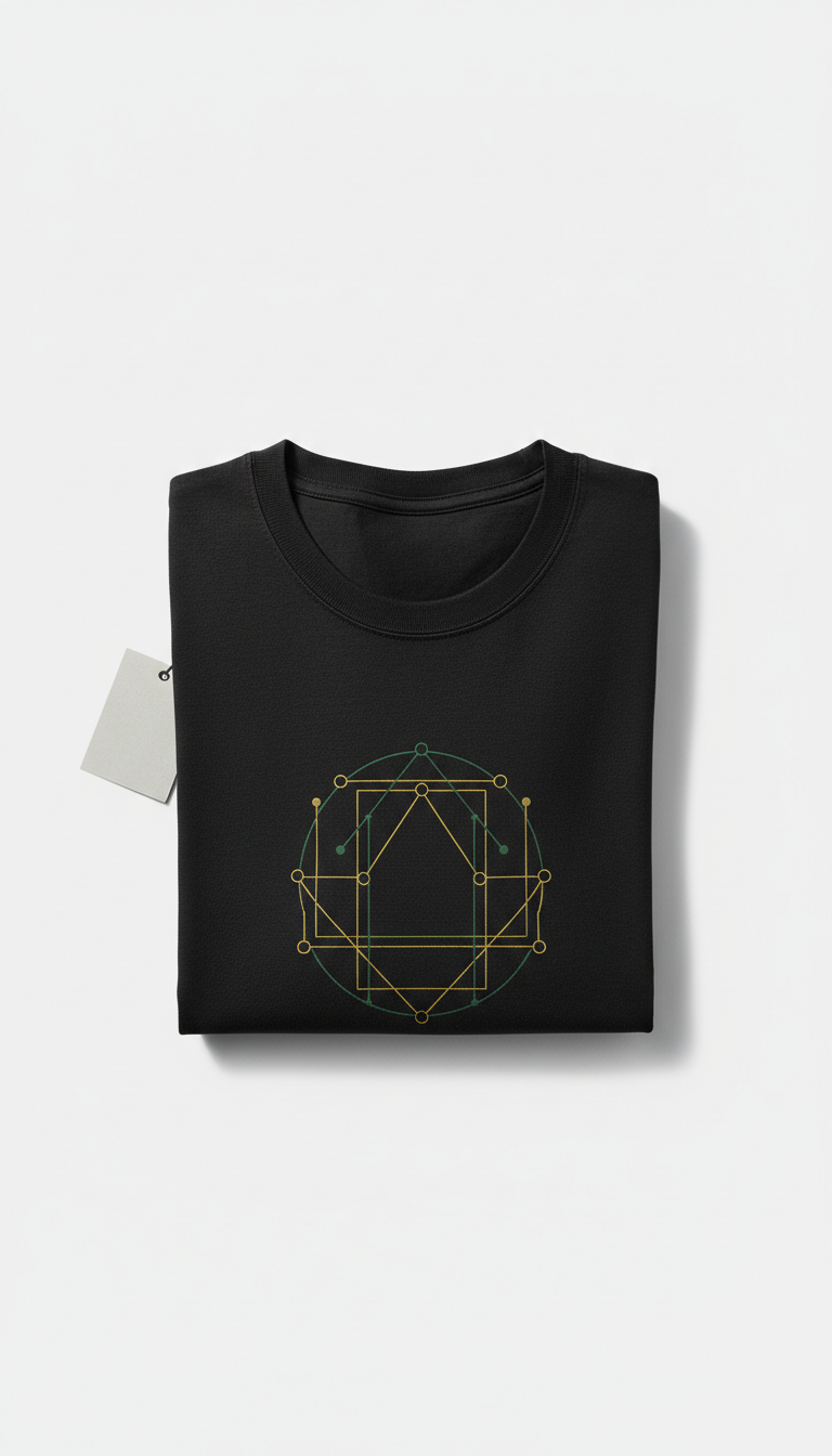 Charcoal Black Graphic Tee with Subtle Branding