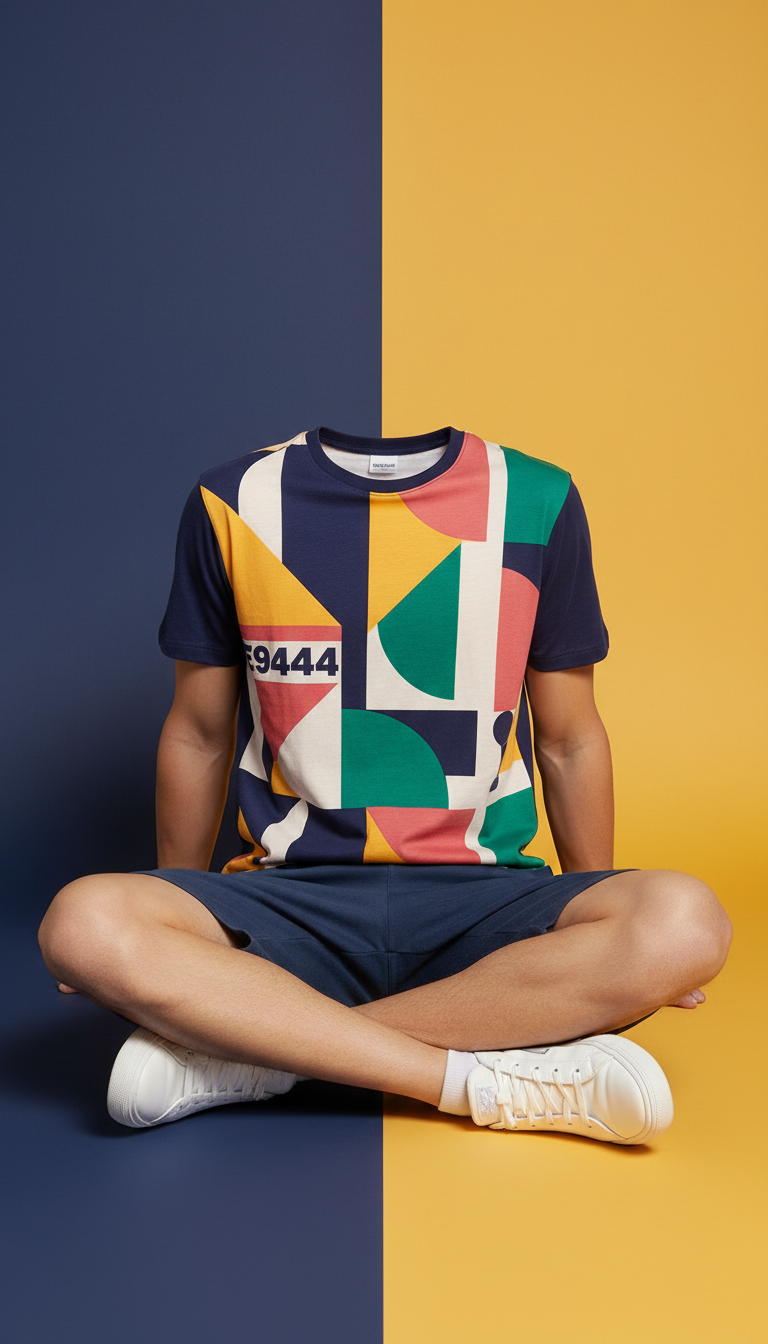 Graphic Print Tee in Lagos Gold